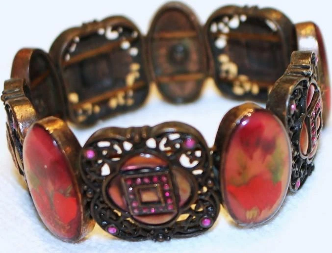 #Vintage resine bloemen armband – photo 3